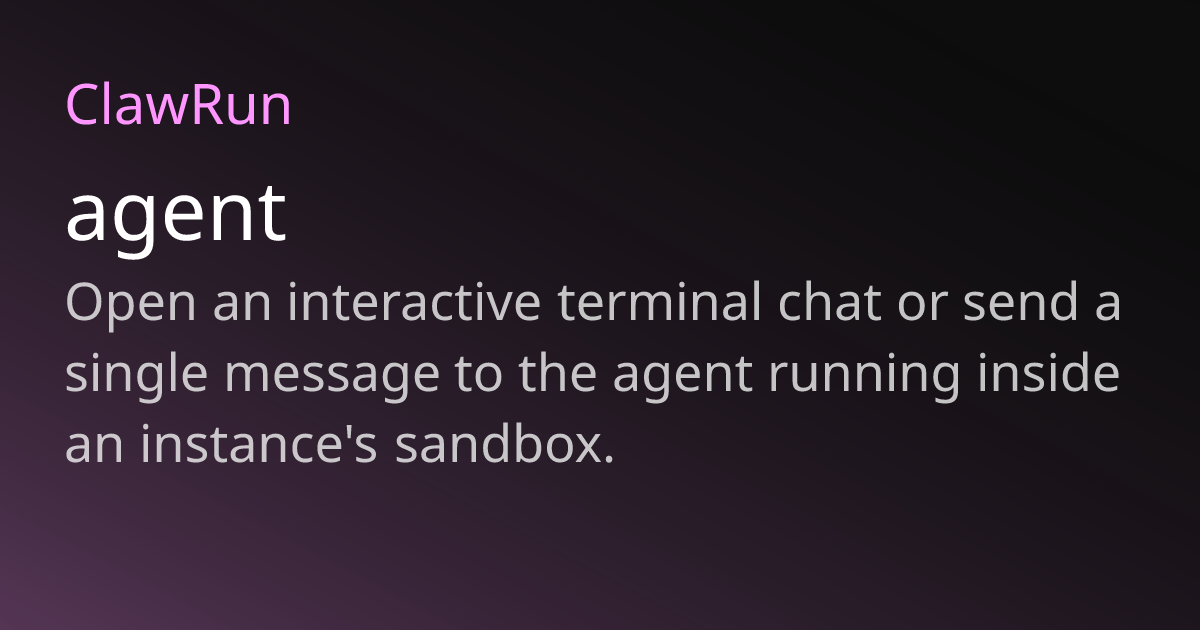 agent | ClawRun